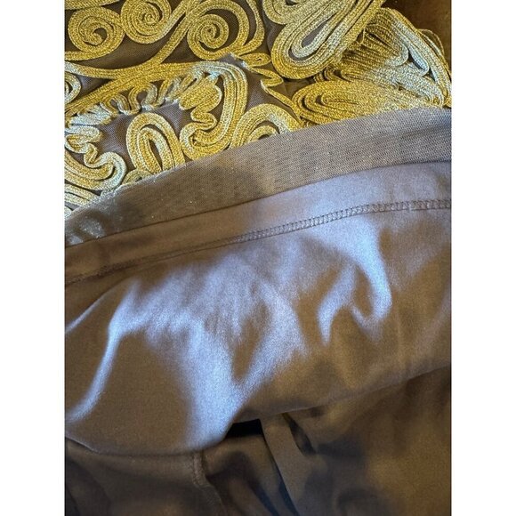 JS Collections Dress Women 6 Gold Cap Sleeve Embroidered‎ Sheath Mini Cocktail - Picture 9 of 11